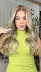 Mebary Pale Blonde Highlights Wigs 13x6 Full Lace Wigs for Caucasian