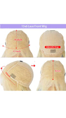 MEBARY Blonde with Dark Roots Straight Short Bob Cut Human Hair Wig for White Women