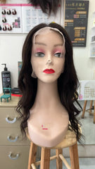 MEBARY Lace Front Human Hair Wig for White Women ¨C Natural Black Loose Wave Wig, Glueless with Pre-Plucked Hairline