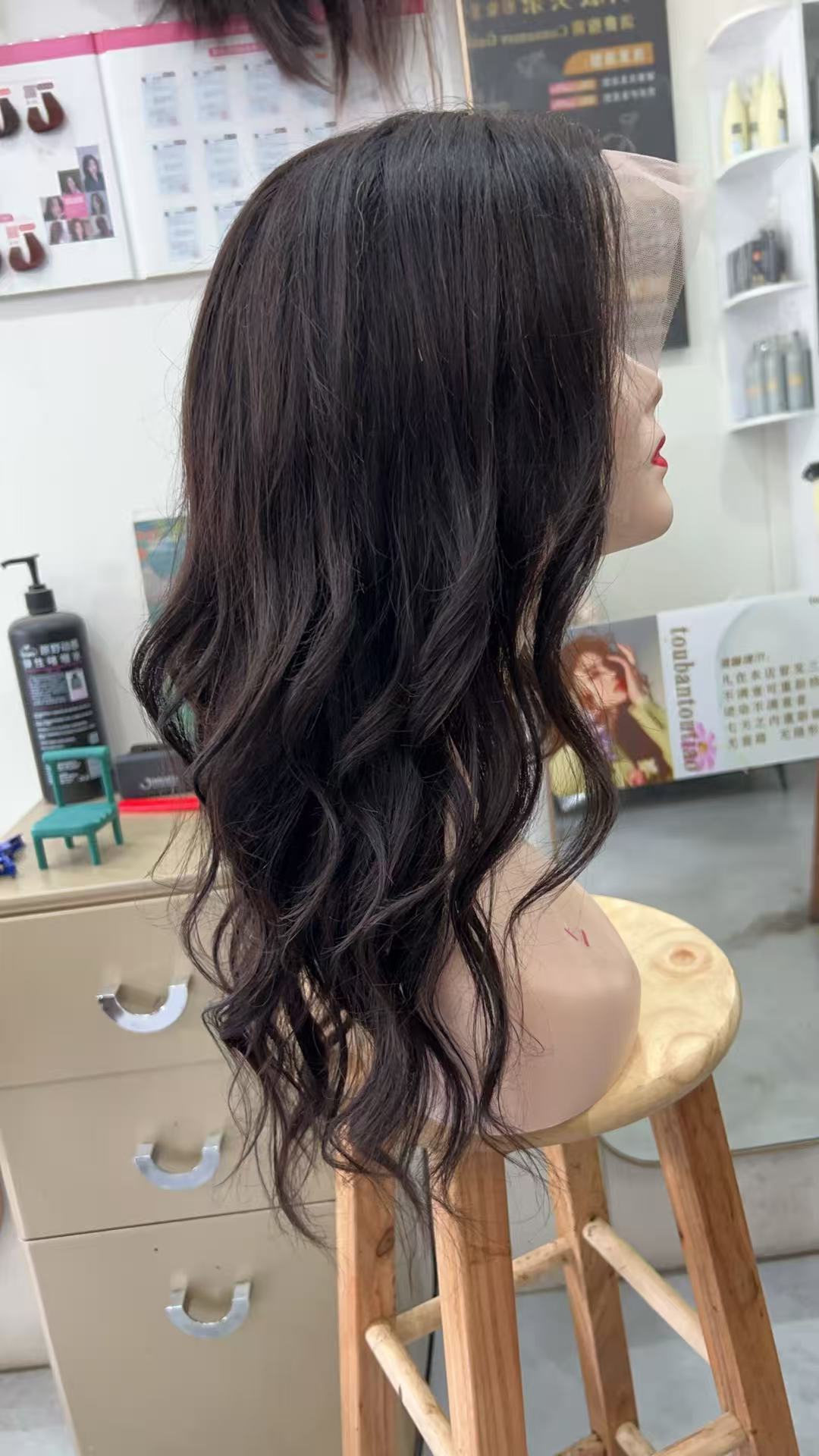 MEBARY Natural Black Loose Wave Human Hair Wig for White Women