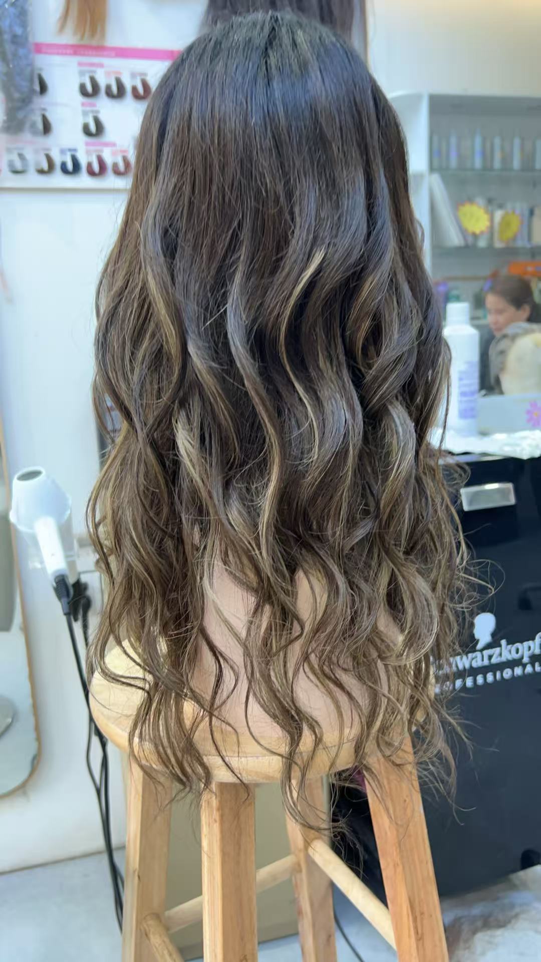 MEBARY Dark Brown with Caramel Highlights Human Hair Wig for White Women