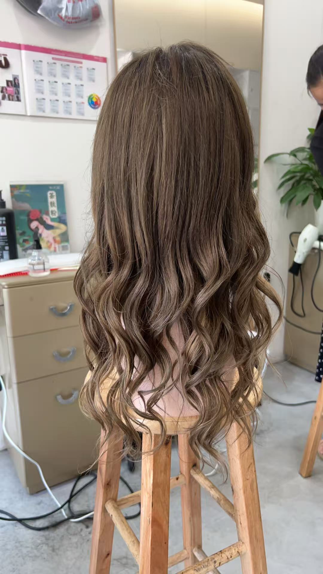 MEBARY Platinum Blonde with Ash Brown Roots Lace Front Human Hair Wig for White Women