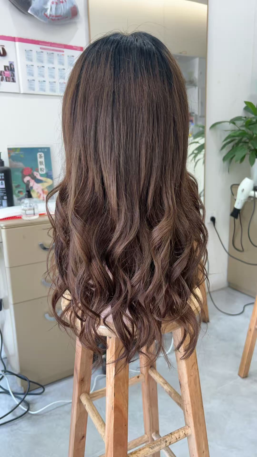 MEBARY Platinum Blonde with Ash Brown Roots Lace Front Human Hair Wig for White Women