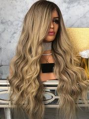 Mebary Long Ombre Brown Lace Front Wigs for White Women 100% Human Hair