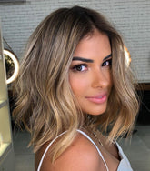 Dirty Blonde Wigs with Balayage for Women Caucasian 100% Human Hair