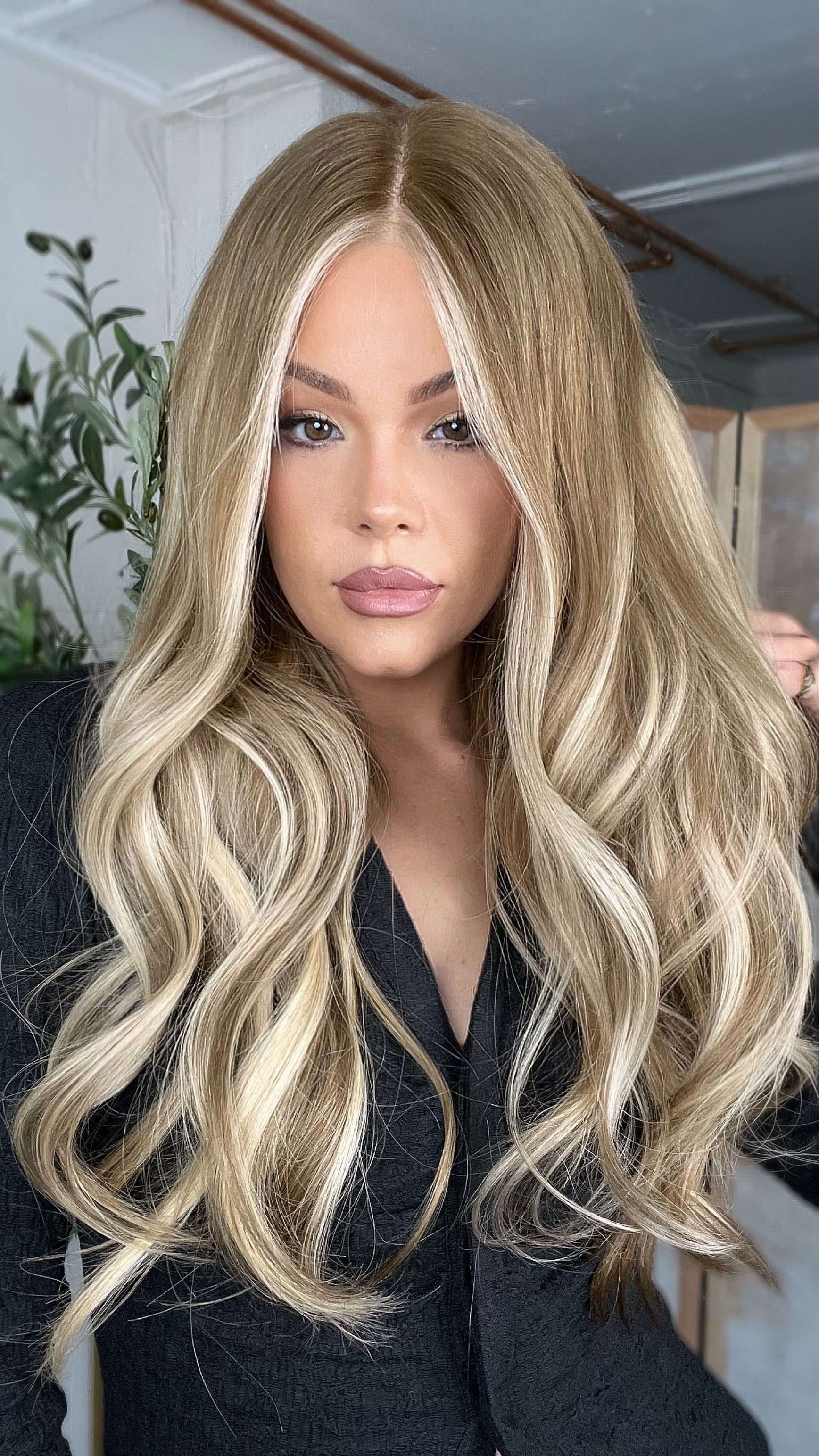 Cool Blonde Highlights Wigs 100% Real Human Hair for Caucasian 180% Density
