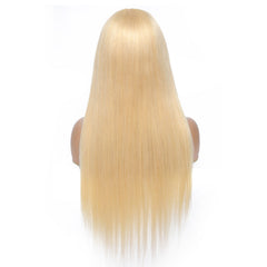 613 Blonde Straight Top Lace Wig With Bangs 100% Human Hair