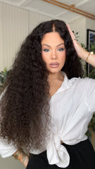 Mebary Deep Curly 13x6 Lace Front Wigs Human Hair for Caucasian