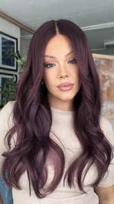 Mebary Wine Red Lace Wigs 100% Real Human Hair for Caucasian 180% Density