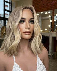 Mebary Ombre Blonde Lace Frontal Wig for White Women 100% Human Hair