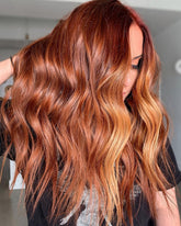 Auburn Red Shade Wigs 100% Real Human Hair for Caucasian Women