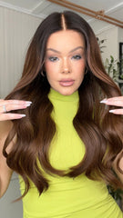 Mebary Ombre Cocoa Color Wigs 100% Real Human Hair for Caucasian Women