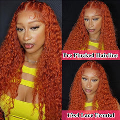 Ginger #350 Deep Wave Human Hair Wig Pre Plucked For Women