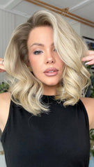 Mebary Gray Brown Blonde Highlights Wigs Human Hair for Caucasian 180% Density