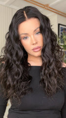 Mebary Water Wave Wigs 100% Real Human Hair for Caucasian 180% Density