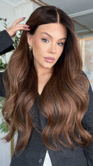 Mebary Ombre Brunette 13x6 Lace Front Wigs Human Hair for Caucasian Women