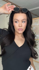 Mebary Natural Black Lace Front Wigs 100% Human Hair for Caucasian
