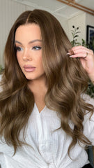 Mebary Cool Light Brown Wigs 100% Human Hair Wigs for Caucasian Women