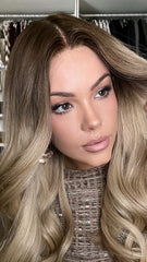 Mebary Ombre Brown Blonde Wigs Human Hair Lace Frontal Wigs for Caucasian