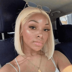 Short 613 Blonde Bob Wig With Baby Hair Human Hair Wigs