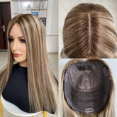 Mebary 9x9 Inches Mono Base Virgin Human Hair Topper