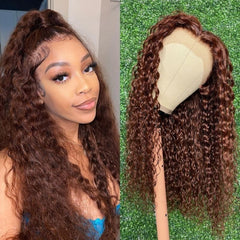 Reddish Brown #33 Deep Wave Human Hair Wigs