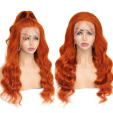 Ginger Orange Colored Body Wave Wig HD Lace Front Human Hair Wigs