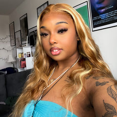 Blonde Highlight p30/613 Colored Wigs 100% Human Hair