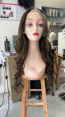 MEBARY Ombre Burgundy Red Human Hair Wig for White Women