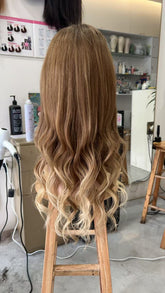 MEBARY Natural Look Blonde Ombre Human Hair Wig for White Women