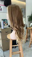 MEBARY Natural Look Blonde Ombre Human Hair Wig for White Women