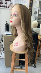 MEBARY Honey Blonde Balayage 100% Human Hair Wig with Face-Framing Highlights for White Women