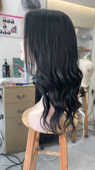 MEBARY Natural Deep Black Human Hair Lace Wigs for Black Women