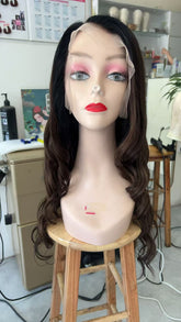 MEBARY deep Brown Human Hair Wig Brown with wavy texture