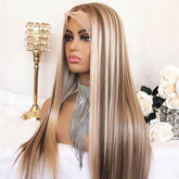 P4/613 Blonde Highlight Human Hair Wig 180% Density