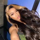 Blonde/Brown/Pink Skunk Stripe Wig Highlights Body Wave HD Lace Human Hair Wigs