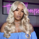 Ash Blonde 360 HD Lace Frontal Wigs Body Wave Human Hair Wigs