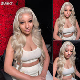 Milk Tea Ash Blonde Wigs With Curtain Bangs Wig Body Wave Human Hair Wigs