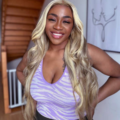 Blonde Balayage Highlights Glueless 4x4 Lace Wig