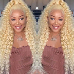 13x6 HD Lace Fronatl Wig 613 Light Blonde Hair Deep Wave Human Hair Wigs