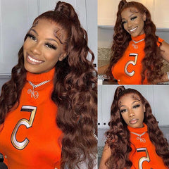 Chocolate Brown Wig Body Wave 360 Transparent Lace Frontal Human Hair Wigs