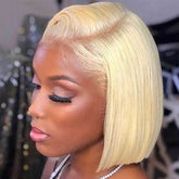 613 Light Blonde Bob Wig HD Transparent Lace Front Human Hair Wigs