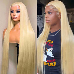 613 Blonde Wig 360 HD Lace Frontal Human Hair Wigs Brazilian Straight Hair