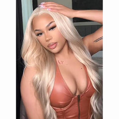 Ash Blonde Hair Wig 100% Human Hair