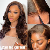Layered #4 Chocolate Brown Wig Straight Lace Front Wigs Human Hair