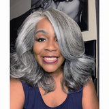 Salt and Pepper Wigs HD Lace Front Human Hair Wigs