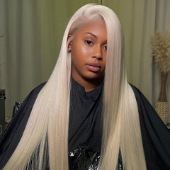 White Wig Transparent HD Lace Wigs Straight 100% Human Hair Wigs