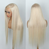 White Wig Transparent HD Lace Wigs Straight 100% Human Hair Wigs