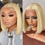 Short 613 Blonde Bob Wig With Baby Hair Human Hair Wigs