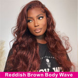 #33 Reddish Brown Auburn Color Body Wave Human Hair Wigs